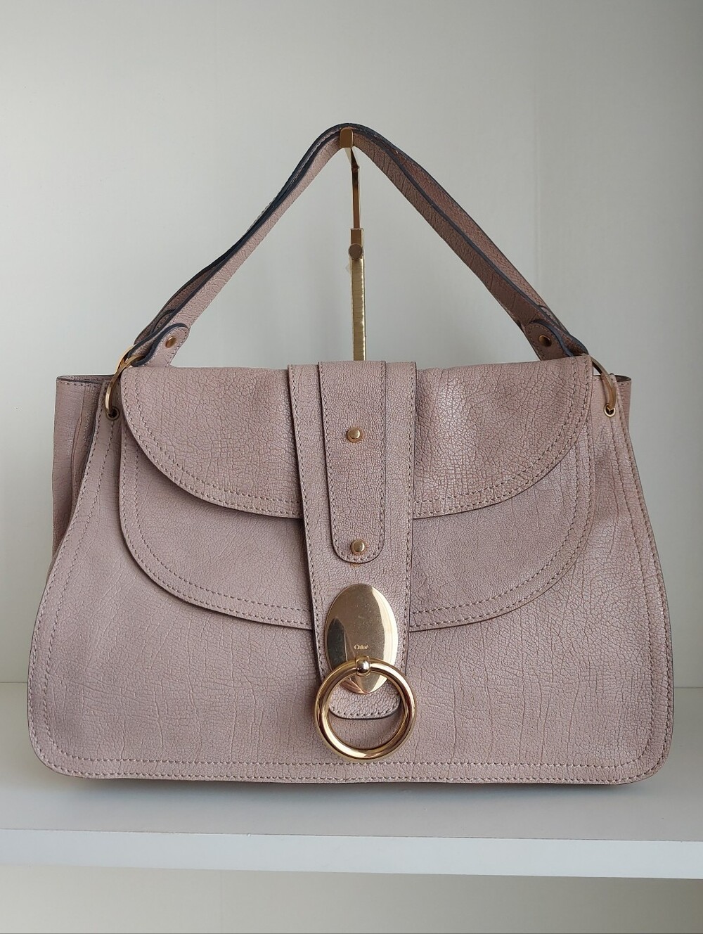 CHLOE Kathleen Nude Mauve Beige Satchel Bag - Picture 3 of 16